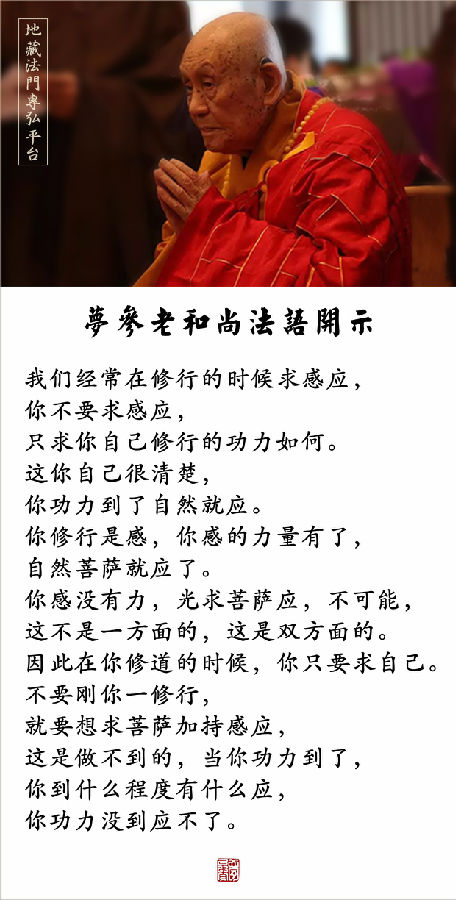 夢參老和尚：你修行是感，你感的力量有了,自然菩薩就應了