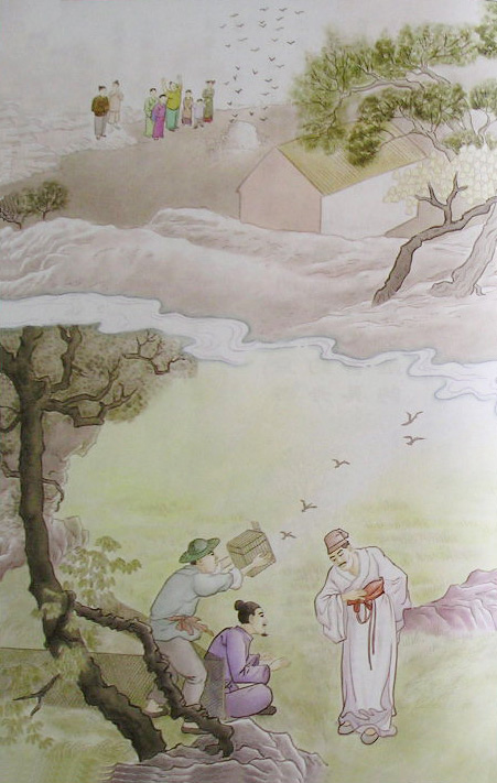 蓮池大師戒殺放生文圖說：禽鳥助葬