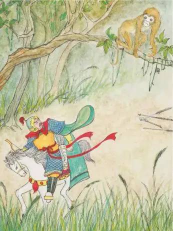 面臨死亡，可憐老猴，膽落魂飛，悲傷落淚。