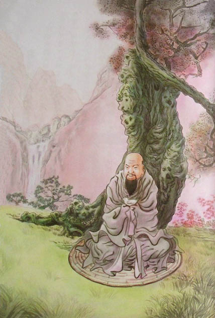 蓮池大師戒殺放生文圖說：大樹仙人護棲懷鳥