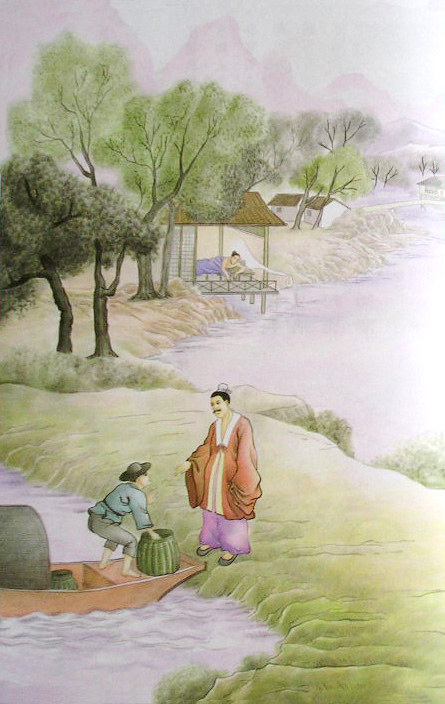 蓮池大師戒殺放生文圖說：放水族毒解丹砂